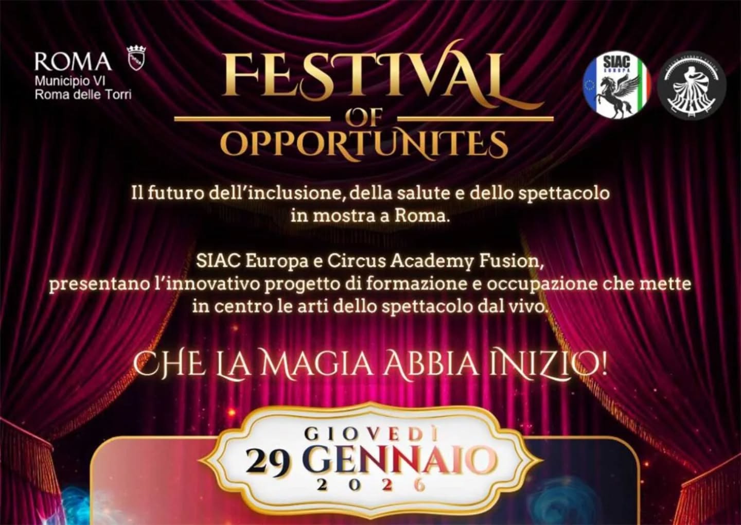Al “Festival delle Opportunità Punto 0”, la presentazione di un progetto di formazione e occupazione

🎪 www.circoitalia.it